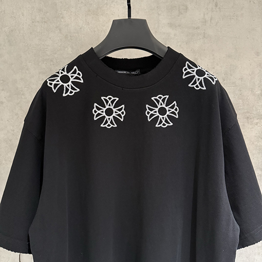 クロムハーツ 新モデルクラシック刺繍の半袖Tシャツ