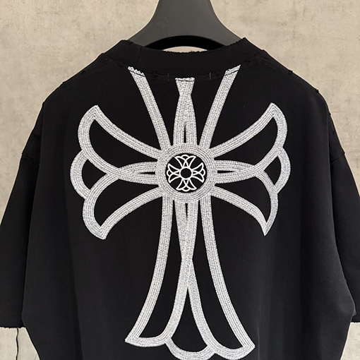 クロムハーツ 新モデルクラシック刺繍の半袖Tシャツ