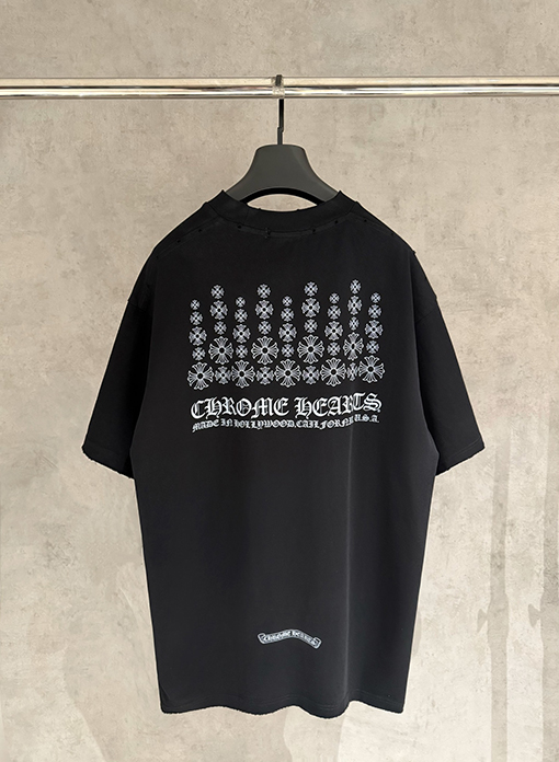 クロムハーツ ブロックバスターヘビー級刺繍の半袖Tシャツ