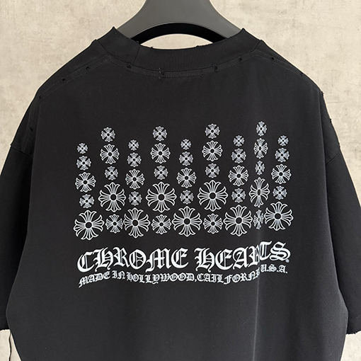 クロムハーツ ブロックバスターヘビー級刺繍の半袖Tシャツ