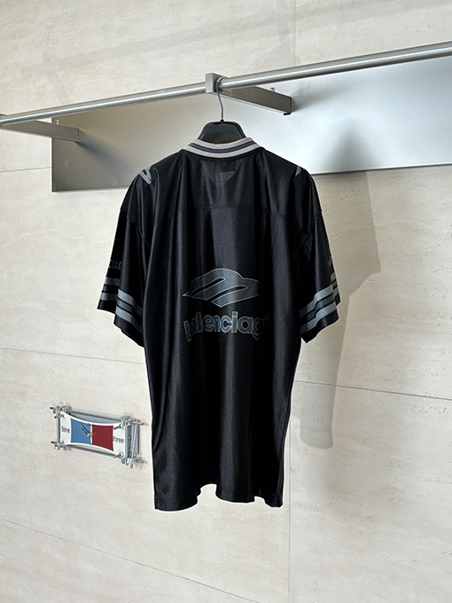 バレンシアガスーパーコピー Balenciaga 3M ラグビージャージ Vネック 半袖Tシャツ