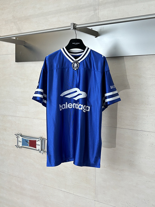 バレンシアガスーパーコピー Balenciaga 3M ラグビージャージ Vネック 半袖Tシャツ