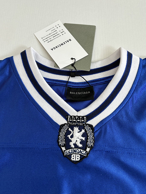 バレンシアガスーパーコピー Balenciaga 3M ラグビージャージ Vネック 半袖Tシャツ