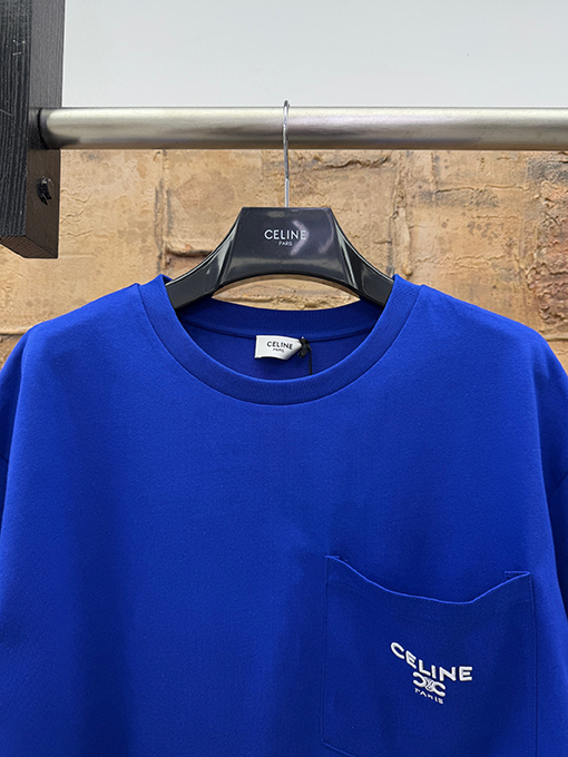 セリーヌ CELINE 刺繍ロゴポケット付き半袖Tシャツ