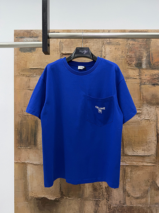 セリーヌ CELINE 刺繍ロゴポケット付き半袖Tシャツ