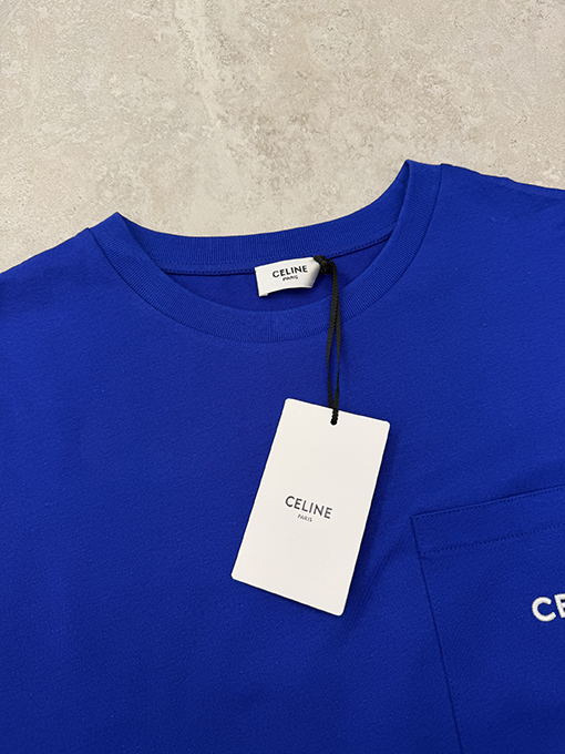 セリーヌ CELINE 刺繍ロゴポケット付き半袖Tシャツ