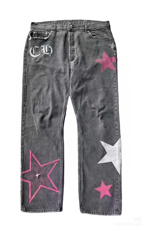 クロムハーツ カンヌ限定ピンクスタージーンズ