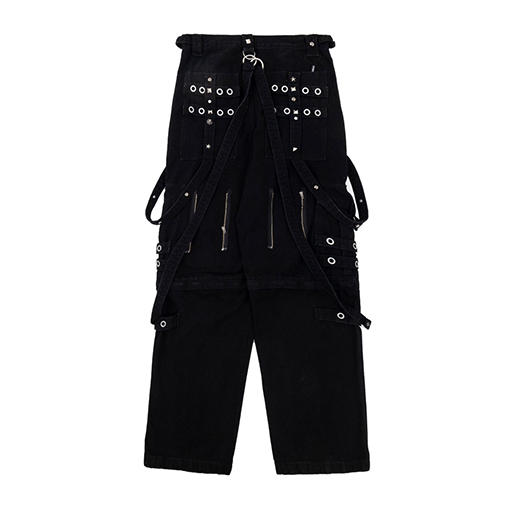 バレンシアガスーパーコピー 取り外し可能な頑丈なリベットリボンのワイドレッグ