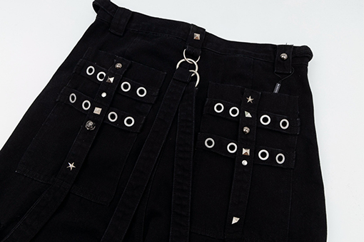 バレンシアガスーパーコピー 取り外し可能な頑丈なリベットリボンのワイドレッグ