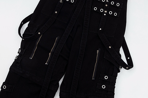 バレンシアガスーパーコピー 取り外し可能な頑丈なリベットリボンのワイドレッグ