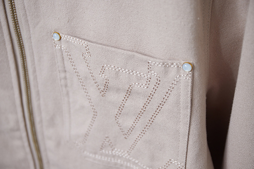 ルイヴィトンコピー 透かし刺繍のキャンバスジャケット