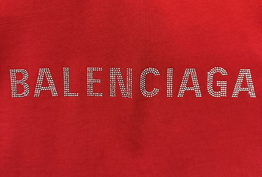 バレンシアガ Balenciaga フロントバックレターラインストーンウォッシュ半袖Tシャツ