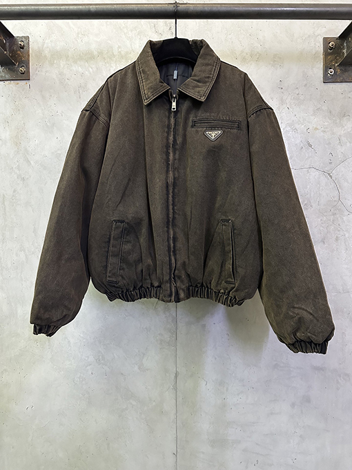 プラダスーパーコピー デニムウォッシュのジップアップコットンジャケット