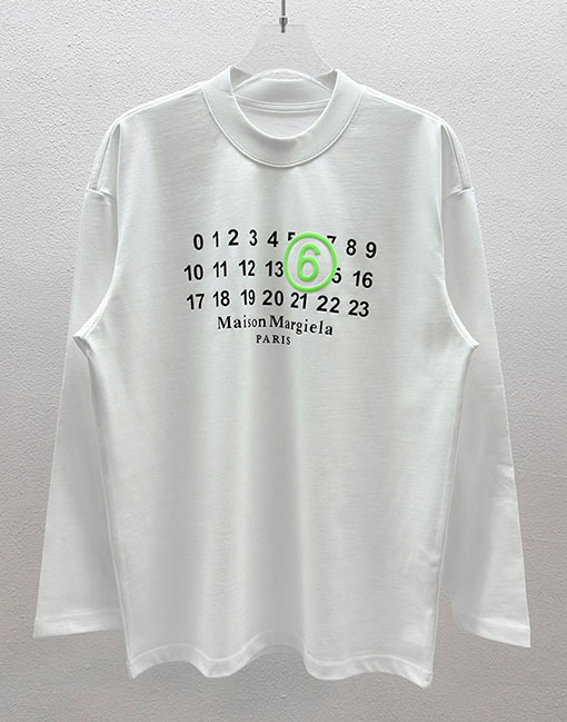 マルタンマルジェラ Maison Margiela MM6 ロゴフォームプリントの長袖ベースレイヤーシャツ