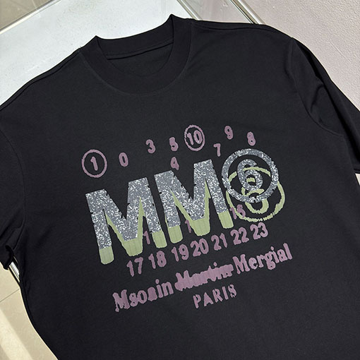 マルタンマルジェラ Maison Margiela MM6 新モデルロゴフォームプリントの長袖ベースレイヤーシャツ