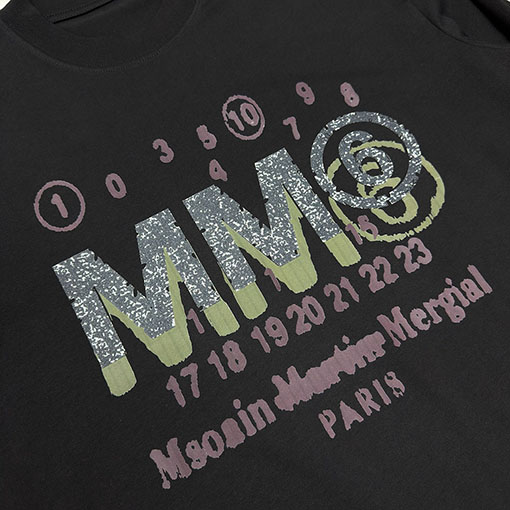 マルタンマルジェラ Maison Margiela MM6 新モデルロゴフォームプリントの長袖ベースレイヤーシャツ