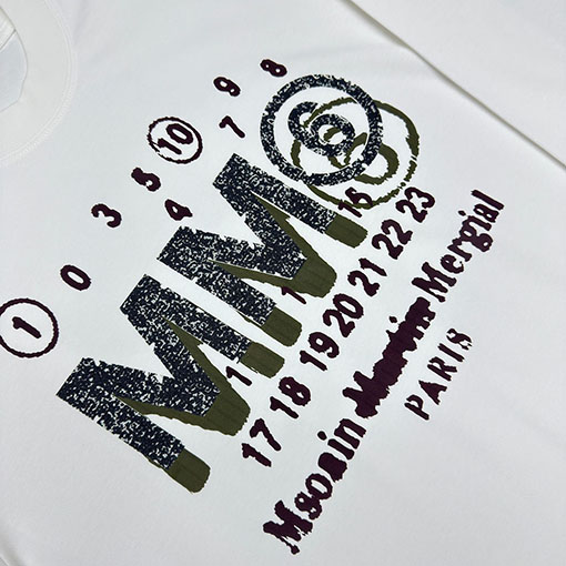 マルタンマルジェラ Maison Margiela MM6 新モデルロゴフォームプリントの長袖ベースレイヤーシャツ