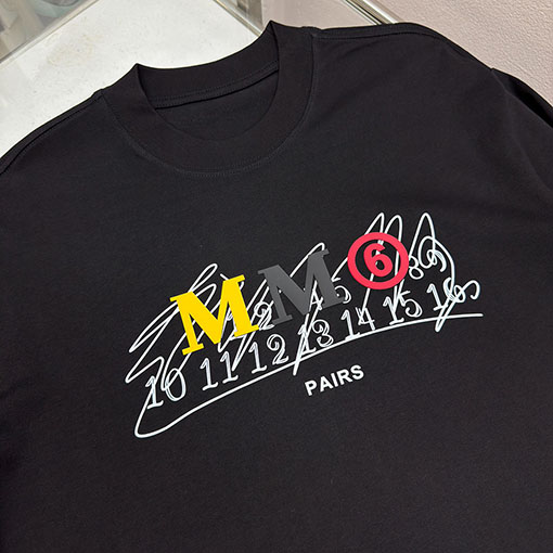 マルタンマルジェラ Maison Margiela MM6 文字ロゴり厚糊ダイレクトスプレー長袖シャツ