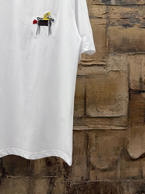 ディオール DIOR 新年の限定ポニー刺繍半袖Tシャツ