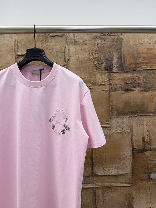 ディオール DIOR 刺繍り花柄半袖Tシャツ