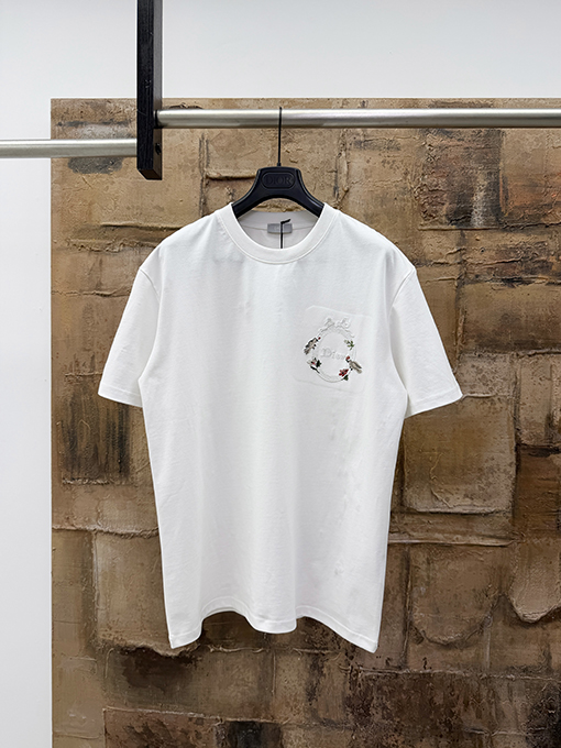 ディオール DIOR 刺繍り花柄半袖Tシャツ