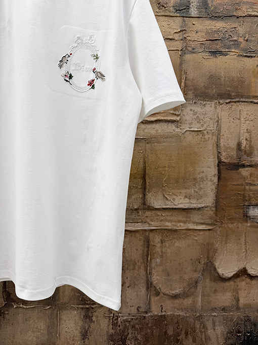 ディオール DIOR 刺繍り花柄半袖Tシャツ