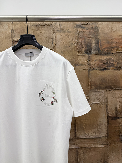 ディオール DIOR 刺繍り花柄半袖Tシャツ