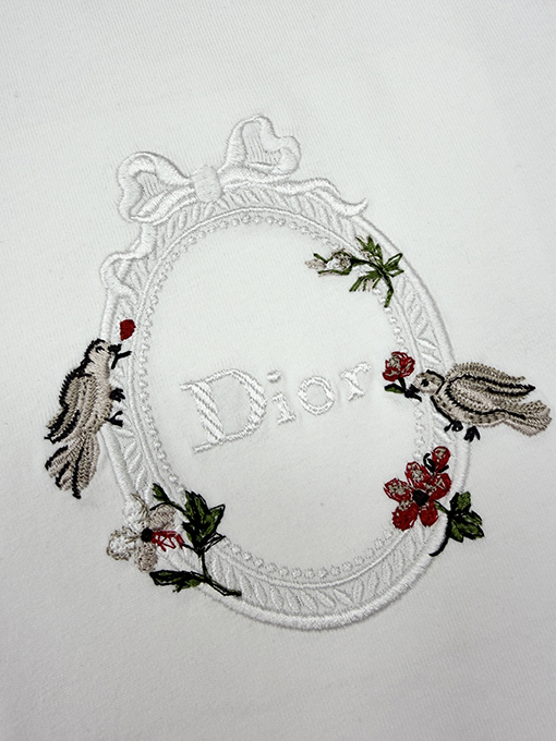 ディオール DIOR 刺繍り花柄半袖Tシャツ
