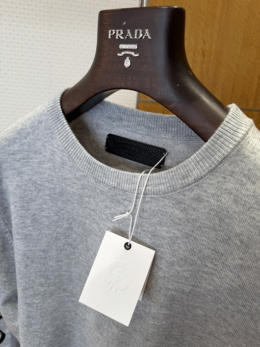 クロムハーツ スクロール柄刺繍クルーネックウールニットセーター