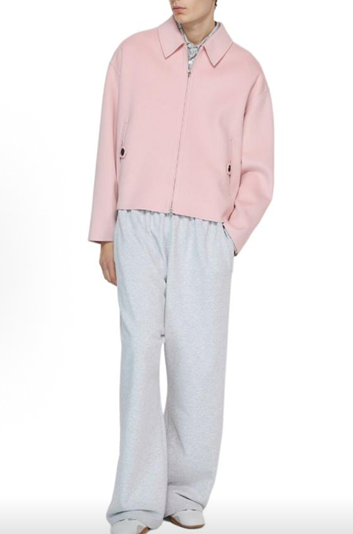 アクネストゥディオズコピー Acne Studios ピンクのラペルウールブレンドコート