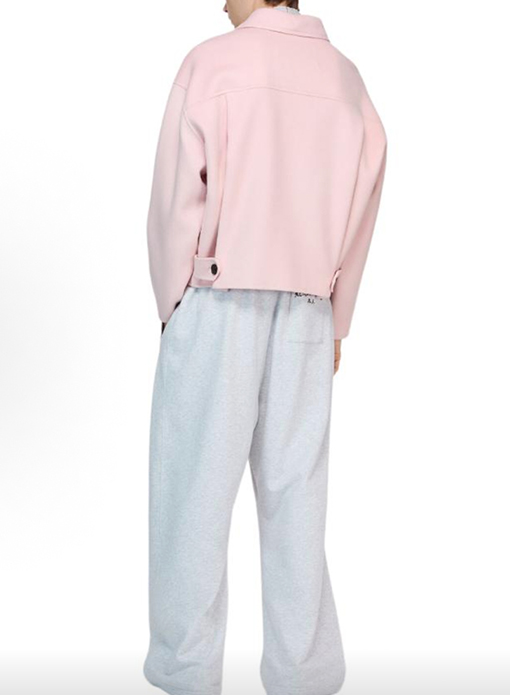 アクネストゥディオズコピー Acne Studios ピンクのラペルウールブレンドコート
