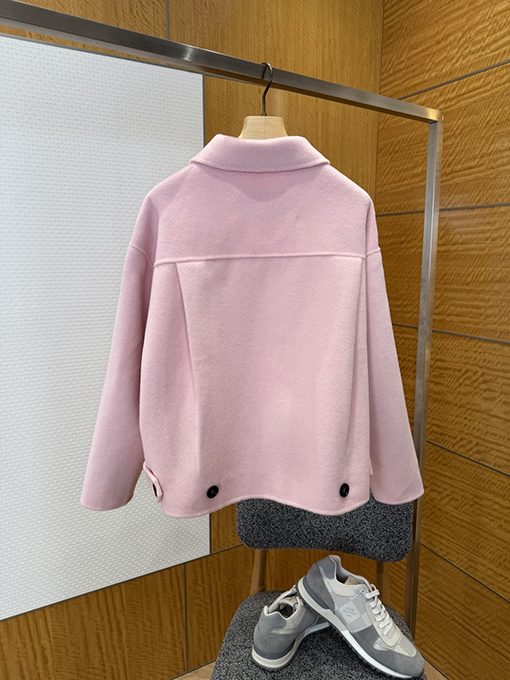 アクネストゥディオズコピー Acne Studios ピンクのラペルウールブレンドコート