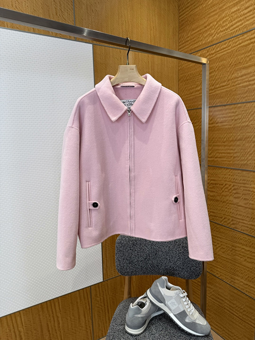 アクネストゥディオズコピー Acne Studios ピンクのラペルウールブレンドコート