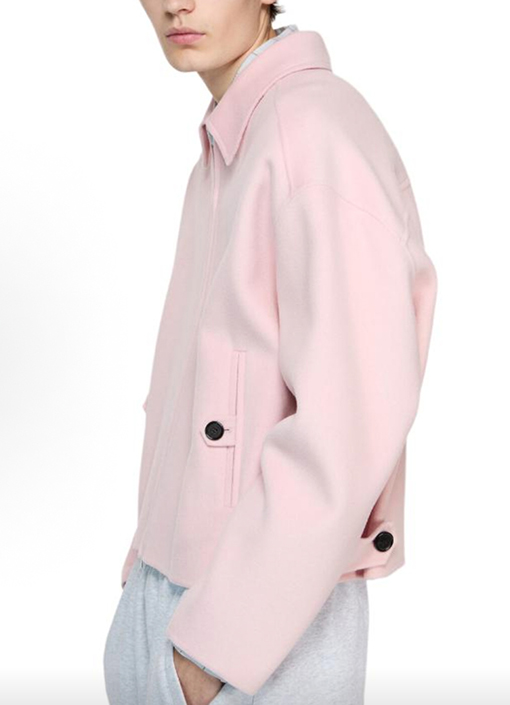 アクネストゥディオズコピー Acne Studios ピンクのラペルウールブレンドコート