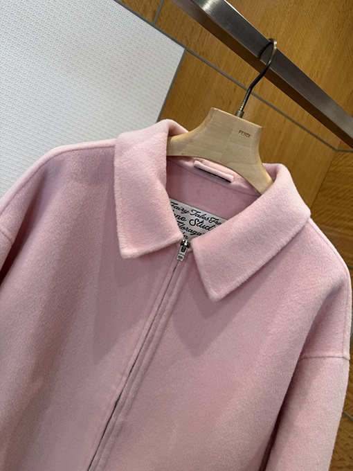アクネストゥディオズコピー Acne Studios ピンクのラペルウールブレンドコート