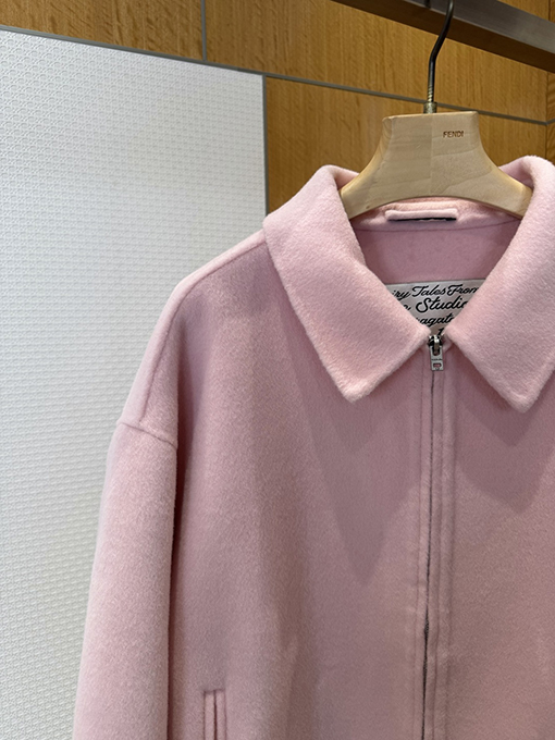アクネストゥディオズコピー Acne Studios ピンクのラペルウールブレンドコート