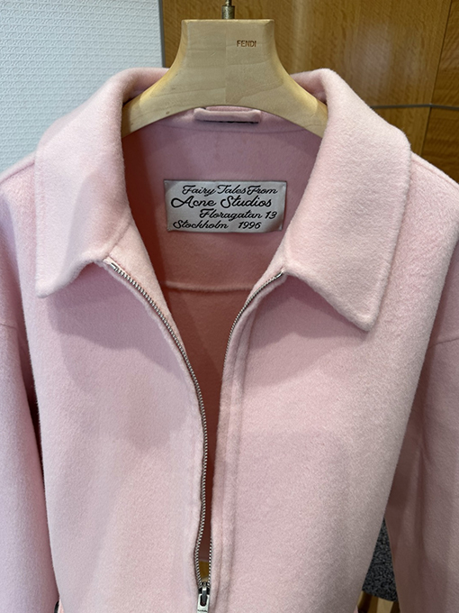 アクネストゥディオズコピー Acne Studios ピンクのラペルウールブレンドコート