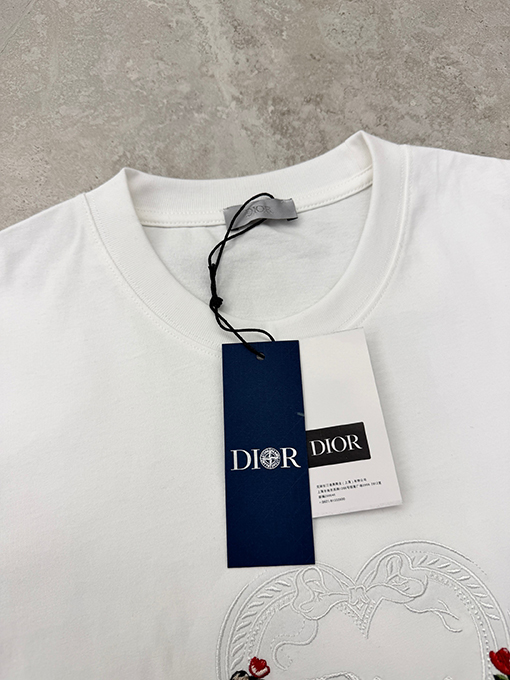 ディオール ローズ刺繍半袖Tシャツ