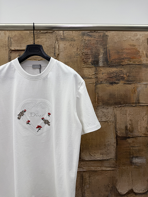ディオール ローズ刺繍半袖Tシャツ