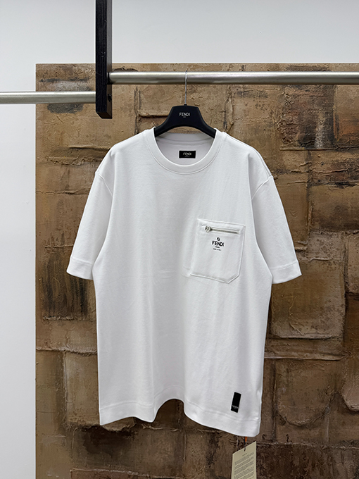 フェンディ FENDI ジッパー付きポケット半袖Tシャツ