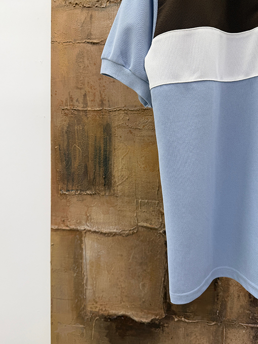 ルイヴィトンコピー LOUIS VUITTON ストライププリント半袖ポロシャツ