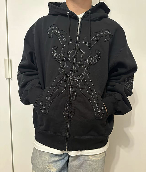 シュプリーム Supreme X Y'S BY YOHJI YAMAMOTO デビルプリントのジップアップパーカー