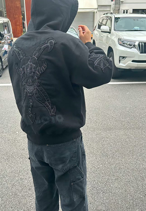 シュプリーム Supreme X Y'S BY YOHJI YAMAMOTO デビルプリントのジップアップパーカー