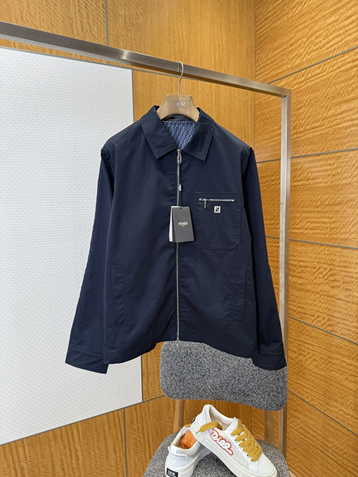 フェンディ ダブルFメタルアップリケワークウェアカラージャケット