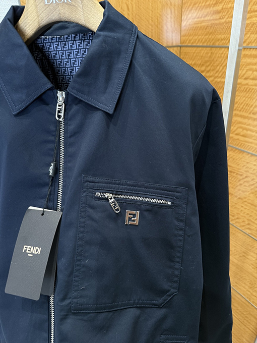 フェンディ ダブルFメタルアップリケワークウェアカラージャケット