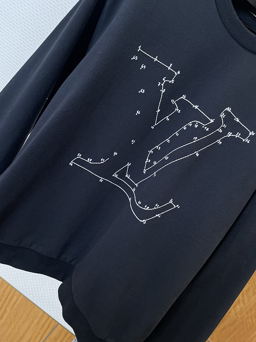 ルイヴィトンコピー LV レタージャカード刺繍クルーネックスウェットシャツ