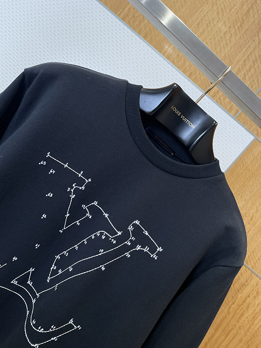 ルイヴィトンコピー LV レタージャカード刺繍クルーネックスウェットシャツ