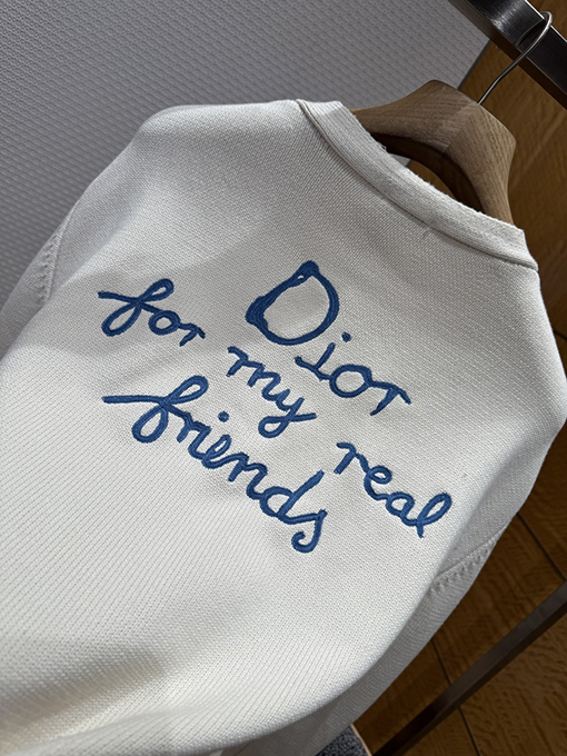 ディオール Friends 刺繍りコットン混紡ボタンダウンカーディガン