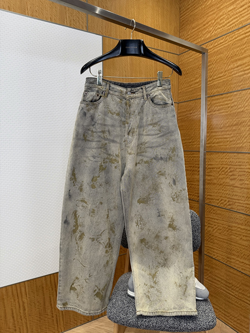 アクネストゥディオズ Acne Studios タイダイ柄のダメージワイドレッグジーンズ