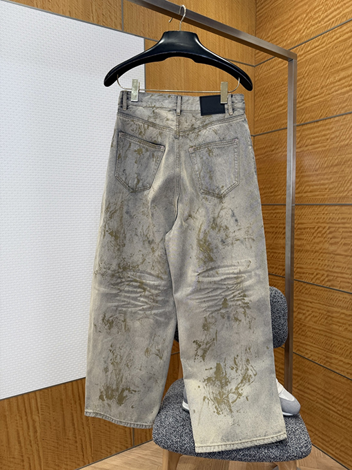 アクネストゥディオズ Acne Studios タイダイ柄のダメージワイドレッグジーンズ